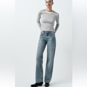 NWOT Zara Full length TRF Mid-rise Wide Leg Jeans